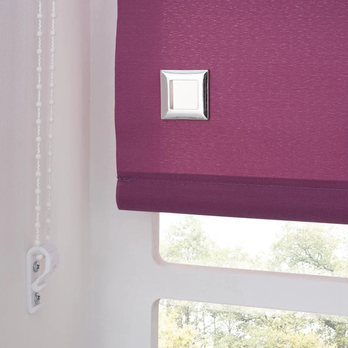 A.Unique Home Premium Quality Trimmable Square Eyelet Window Roller Blind - AUBERGINE / 60cm – image 3