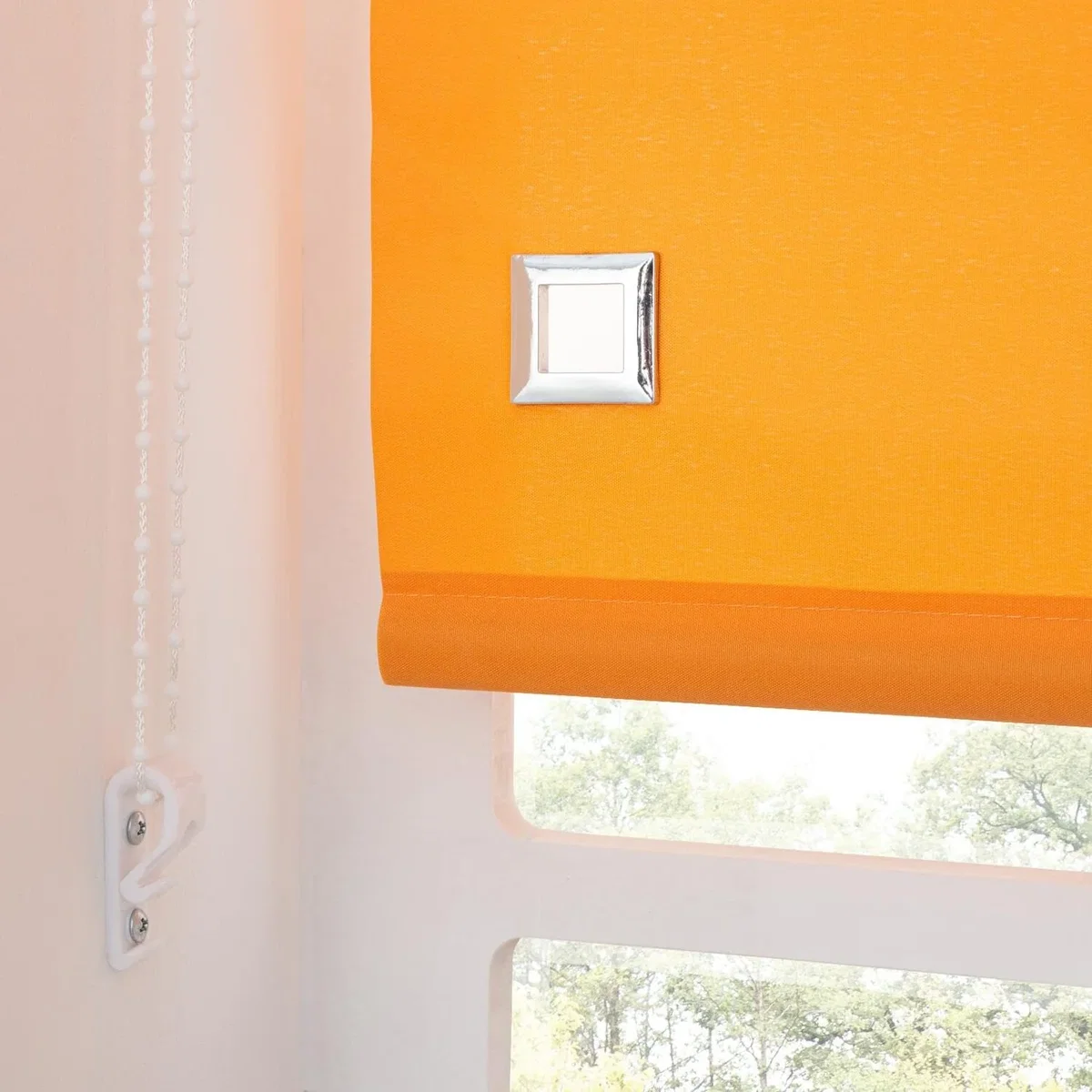 A.Unique Home Premium Quality Trimmable Square Eyelet Window Roller Blind - ORANGE / 60cm – image 2