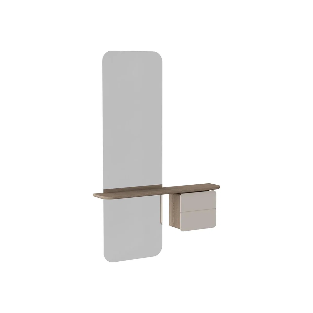 UMAGE - One More Look Mirror - Oak - Pearl White