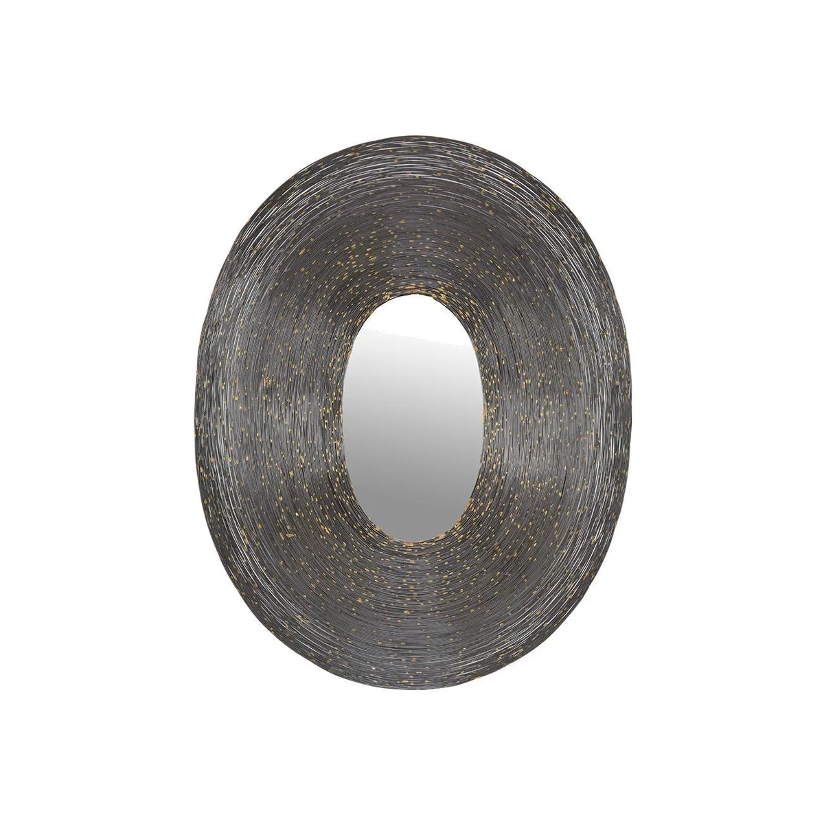 Global Explorer - Speckled Wire Framed Oval Mirror - Pewter & Gold – image 1