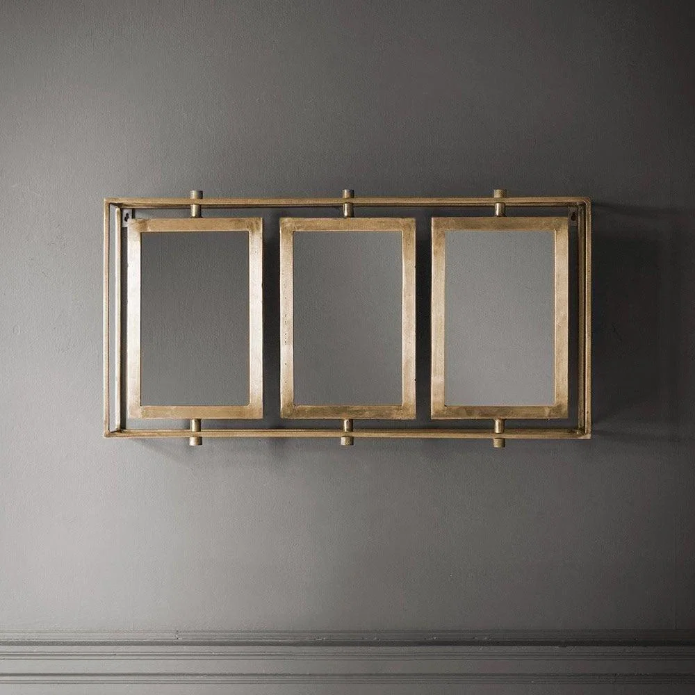 Tribeca Triple Wall Mirror in Brass – image 1