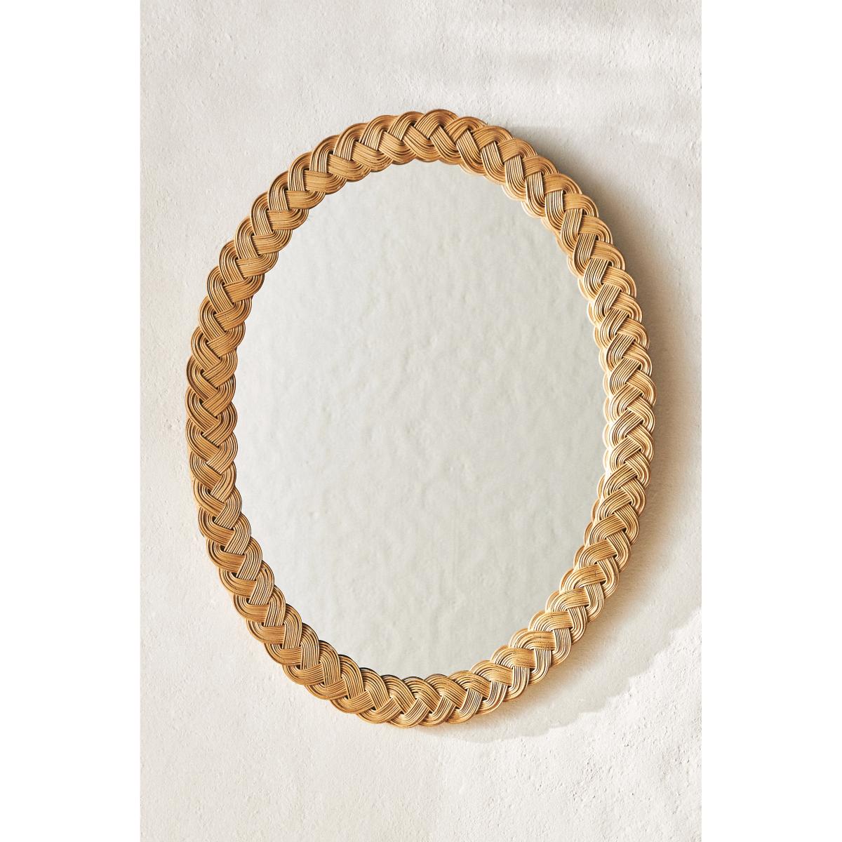 Tara Braided Rattan Oval Wall Mirror – image 2
