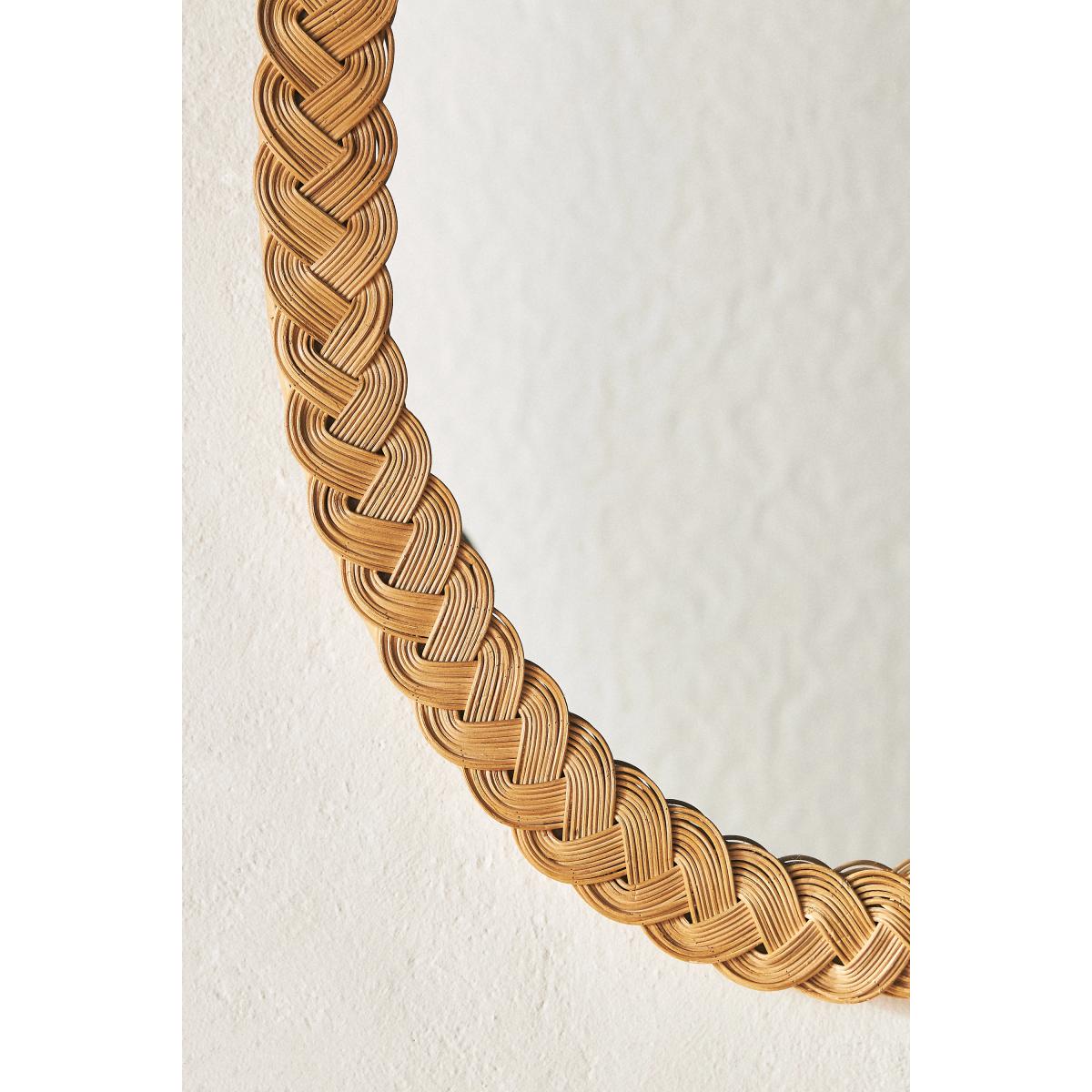 Tara Braided Rattan Oval Wall Mirror – image 3