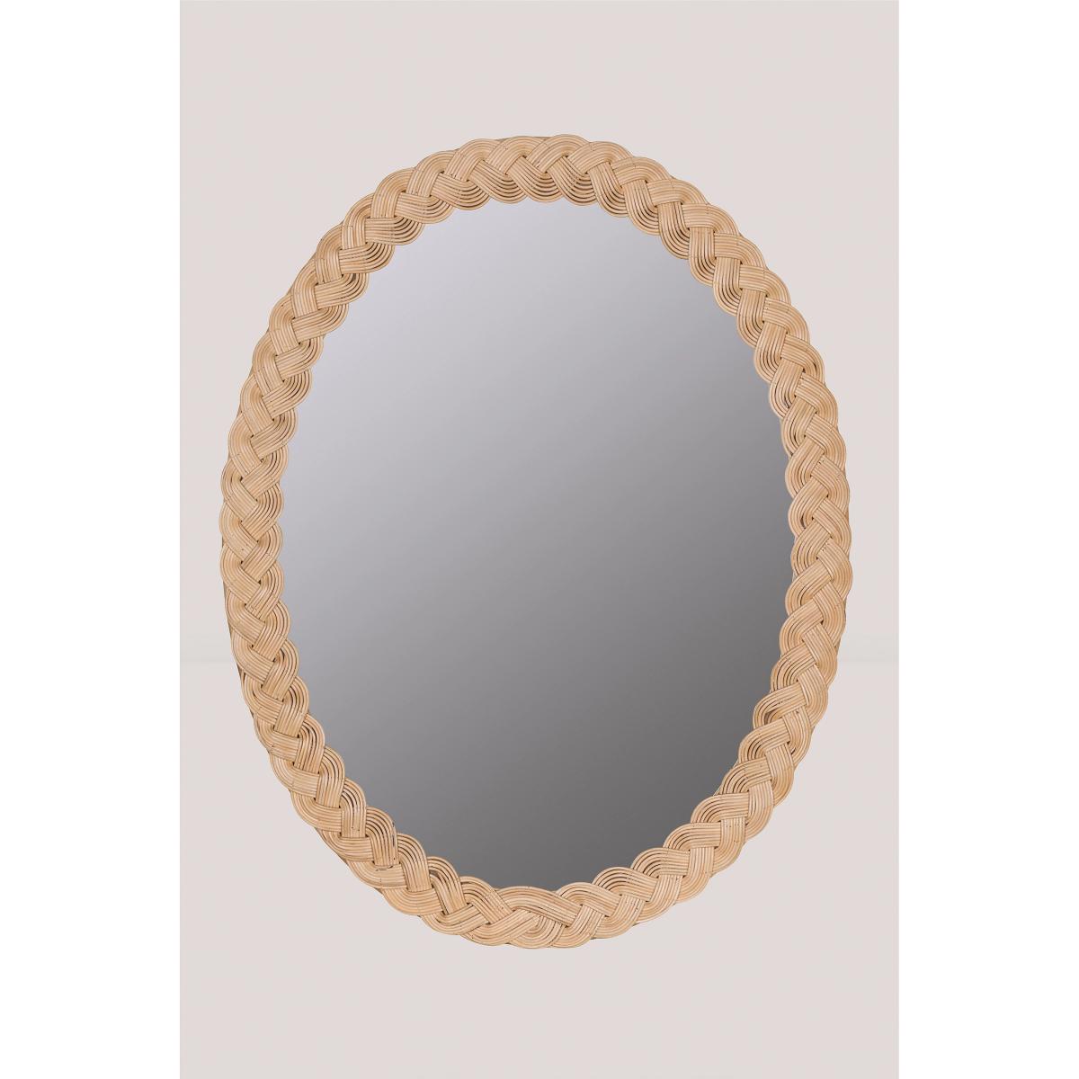 Tara Braided Rattan Oval Wall Mirror – image 4