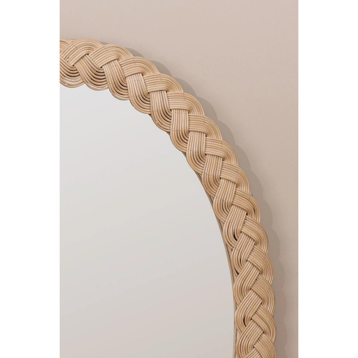 Tara Braided Rattan Oval Wall Mirror – image 5