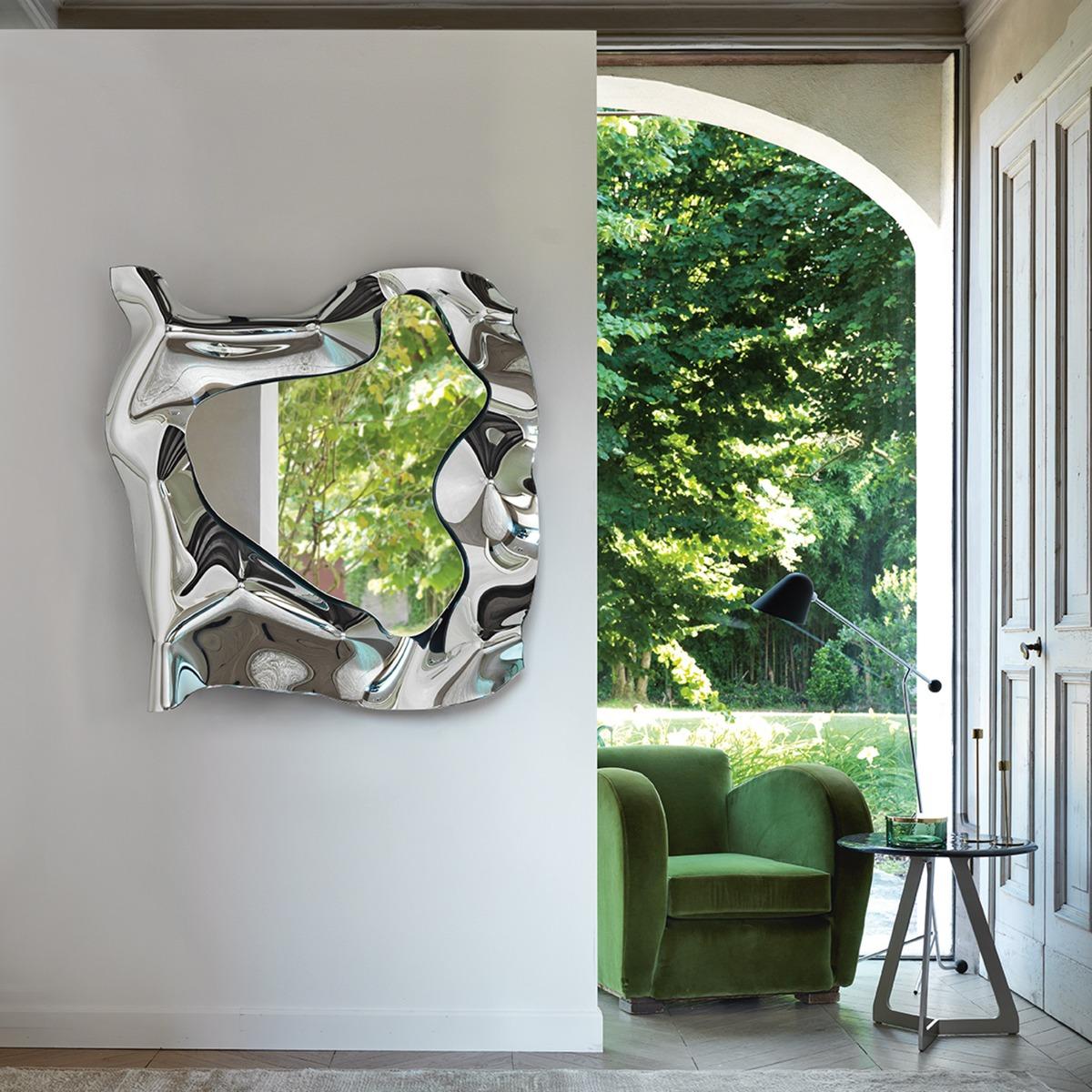 Fiam Christine Square Mirror 110x110cm, Square, Silver | Barker & Stonehouse – image 4