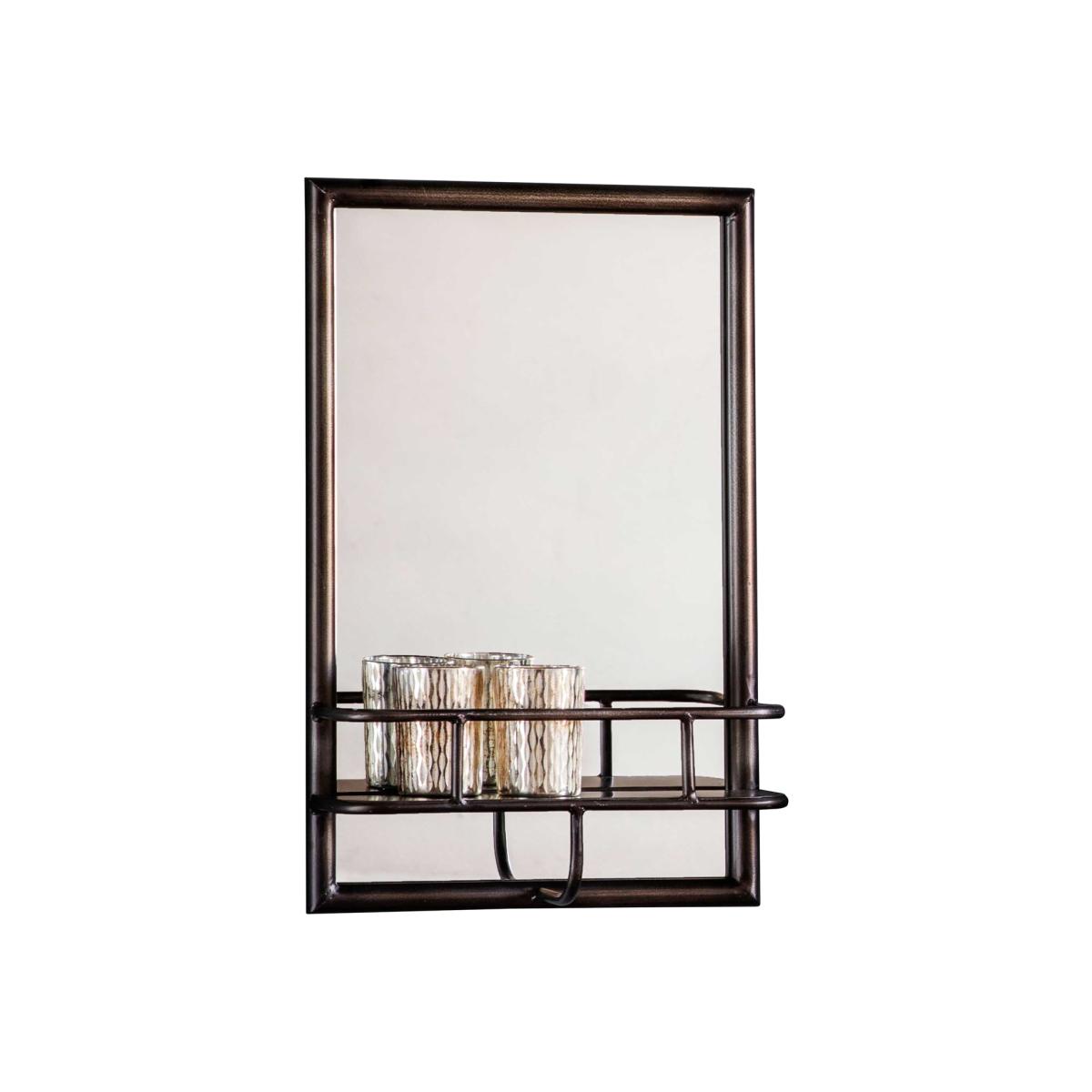 Rectangle Mirror With Shelf, Black | Barker & Stonehouse