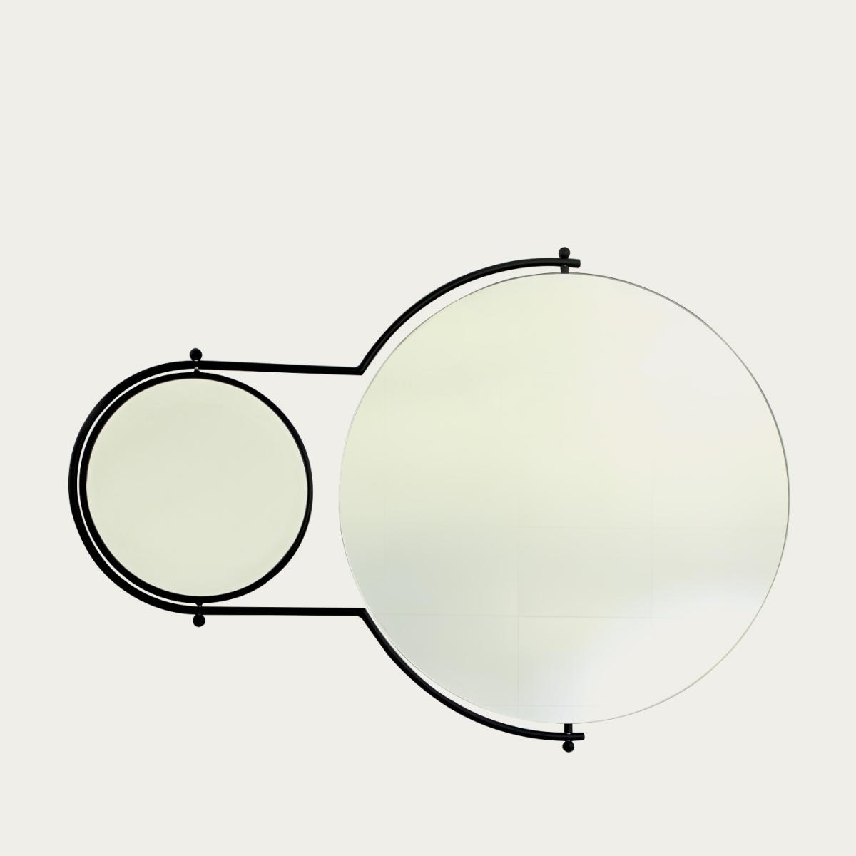 Jet Black Orbit Wall Mirror