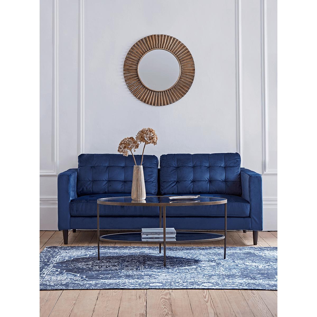 Fluted Gold Round Mirror – image 2