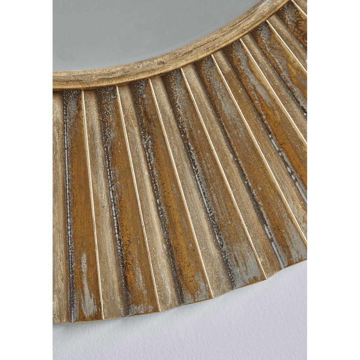 Fluted Gold Round Mirror – image 4
