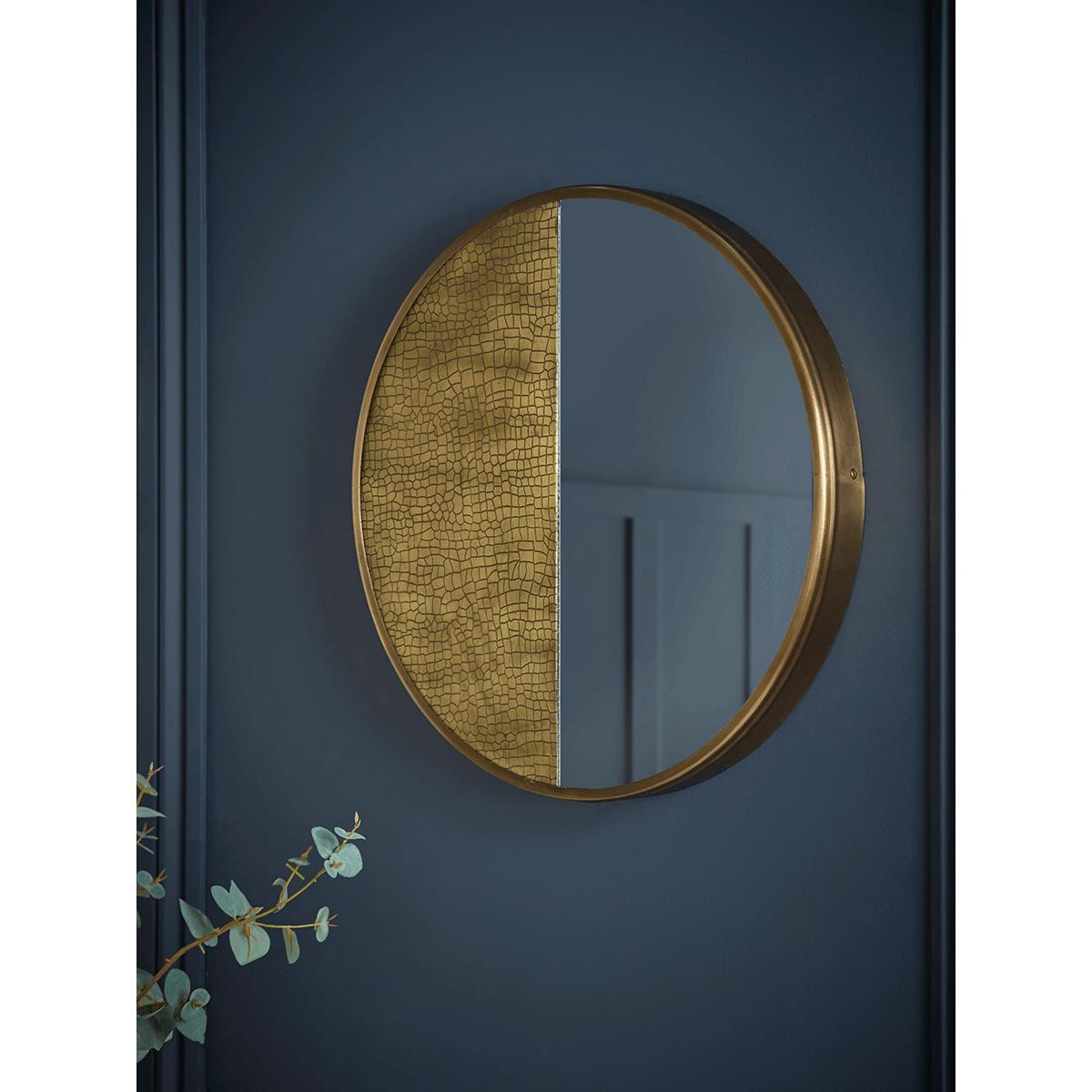 Textured Panel Round Mirror – image 1