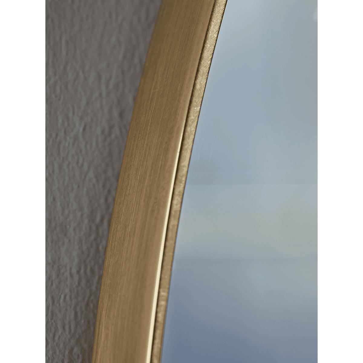 Antique Brass Slim Frame Round Mirror – image 2
