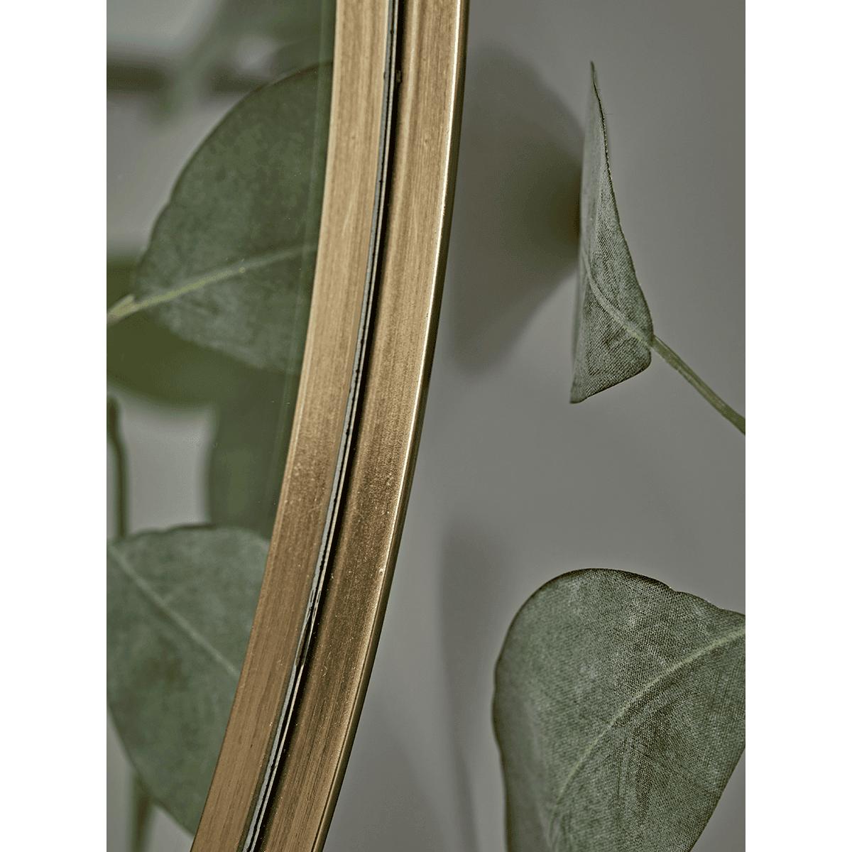 Antique Brass Slim Frame Round Mirror – image 3