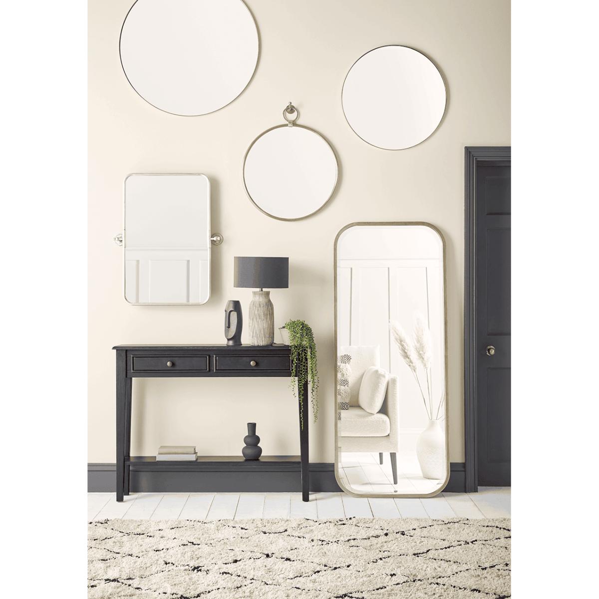 Antique Brass Slim Frame Round Mirror – image 4