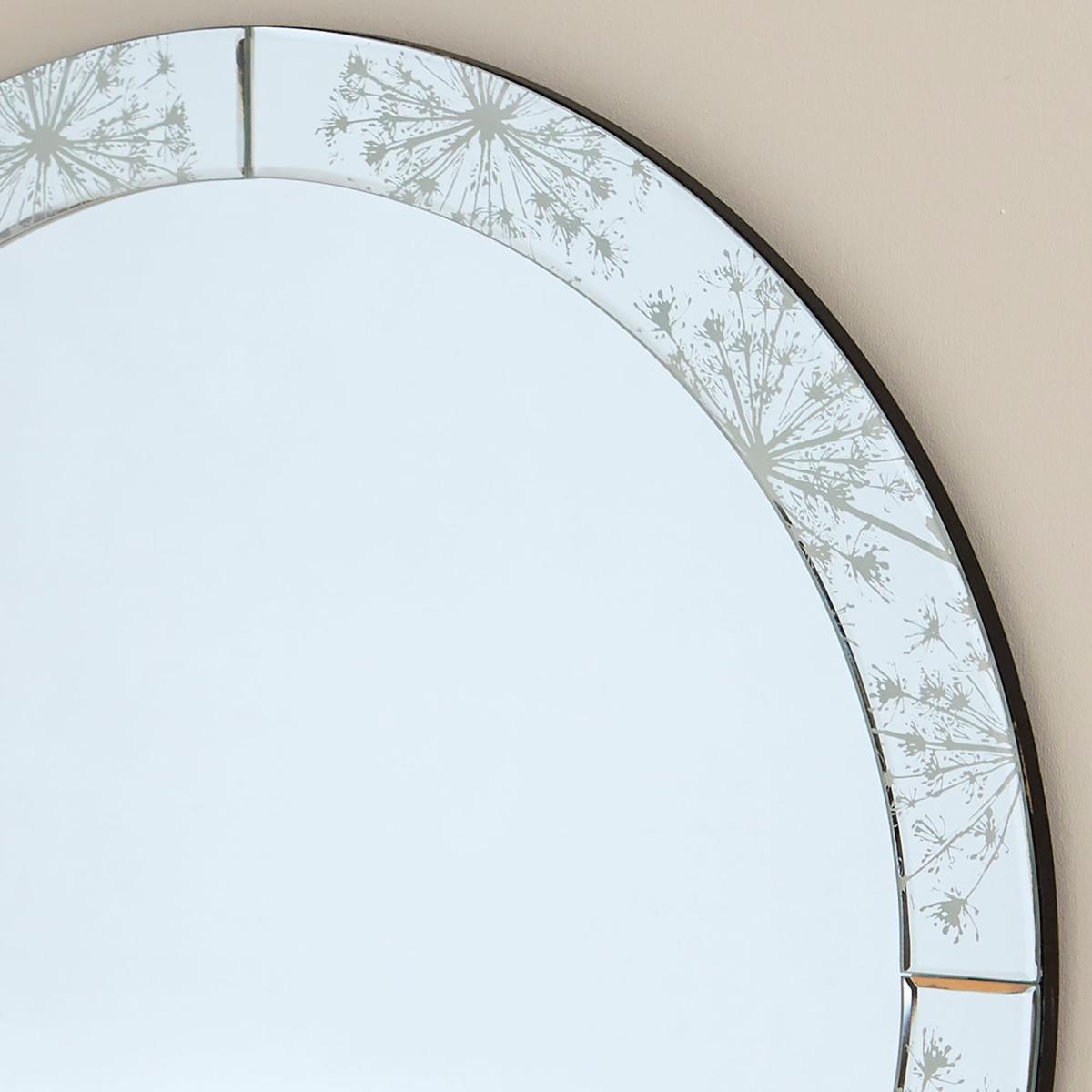 Cow Parsley Circular Mirror 60cm Silver Effect – image 2