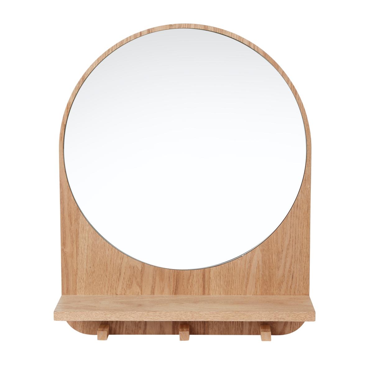 Wooden Shelf Mirror Ash (Brown) – image 2