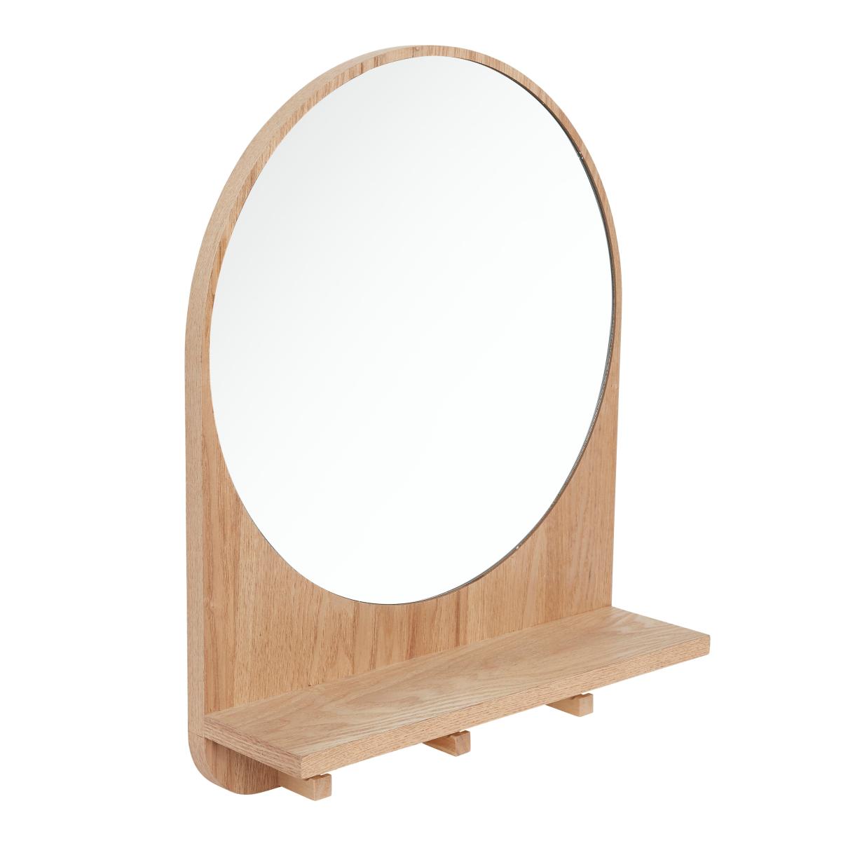 Wooden Shelf Mirror Ash (Brown) – image 3