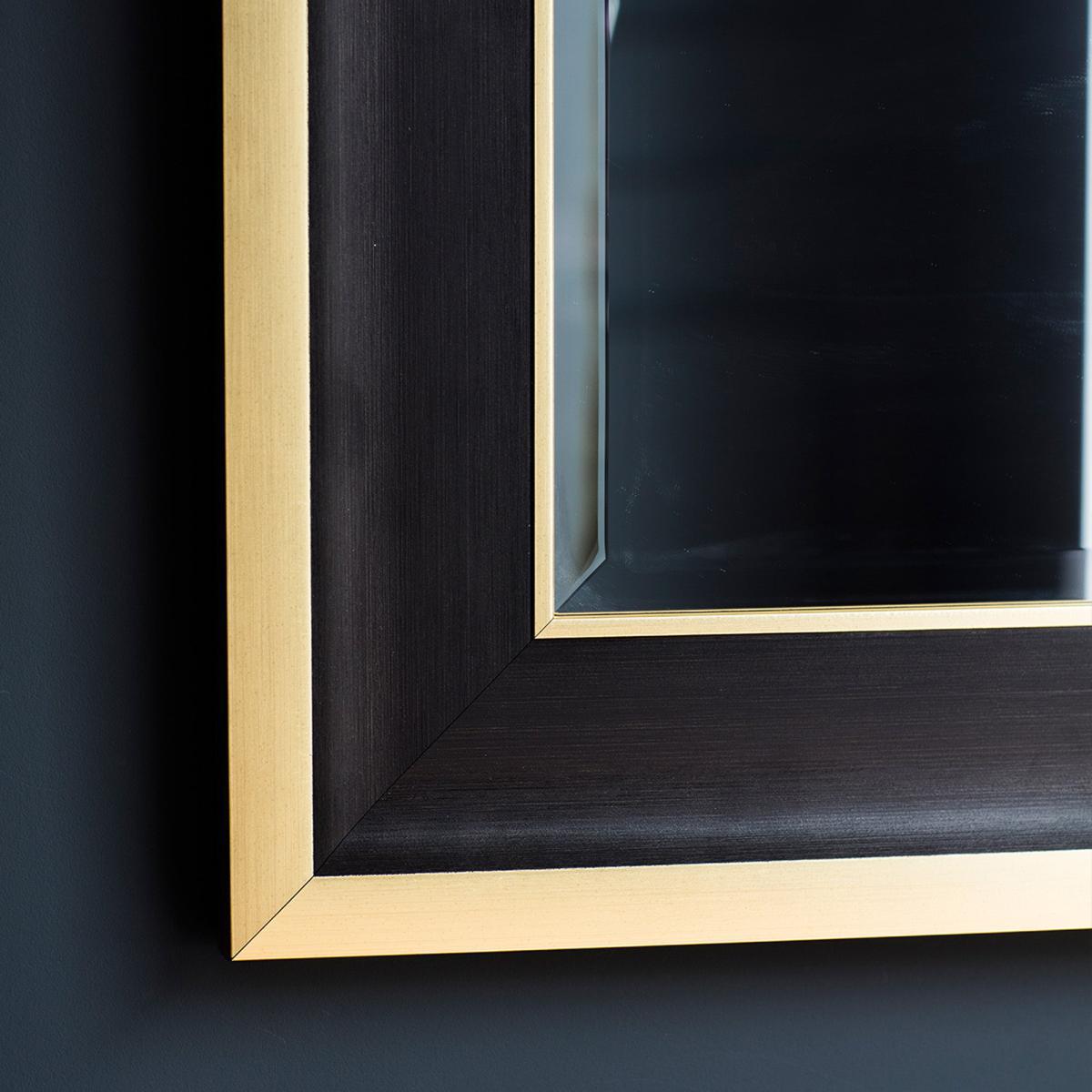 Edmonton Black and Gold Effect Wall Mirror Black – image 2