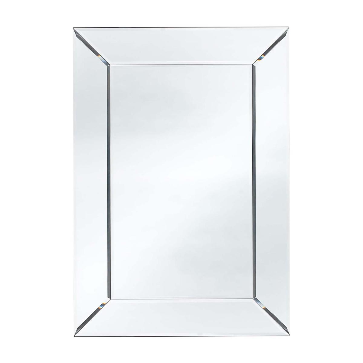 Mirrored Glass Rectangular Wall Mirror, 70 x 100cm Silver – image 2