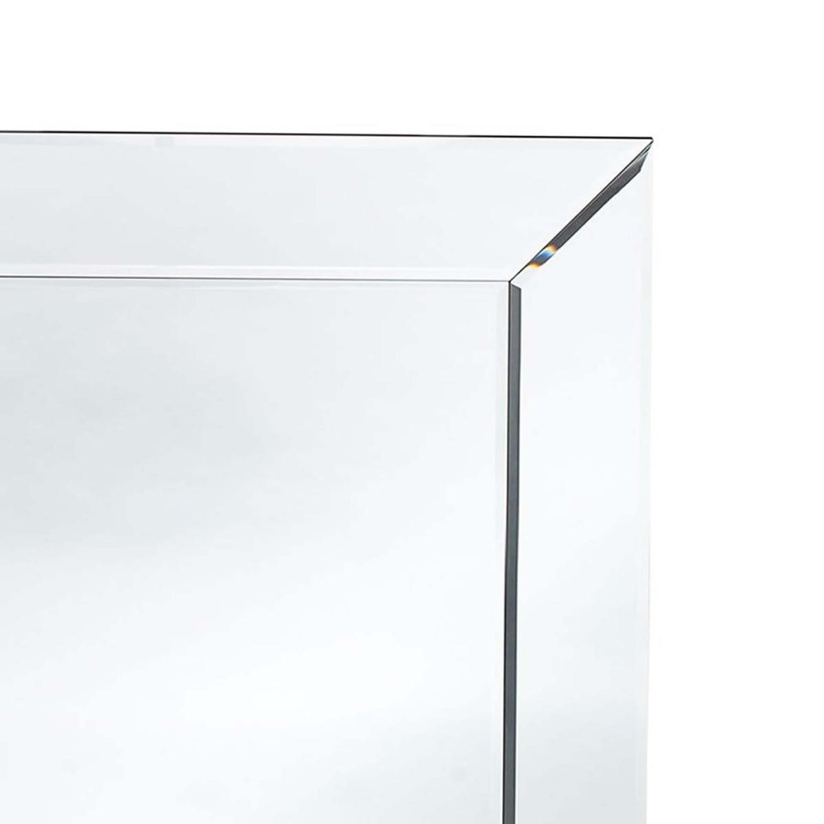 Mirrored Glass Rectangular Wall Mirror, 70 x 100cm Silver – image 3