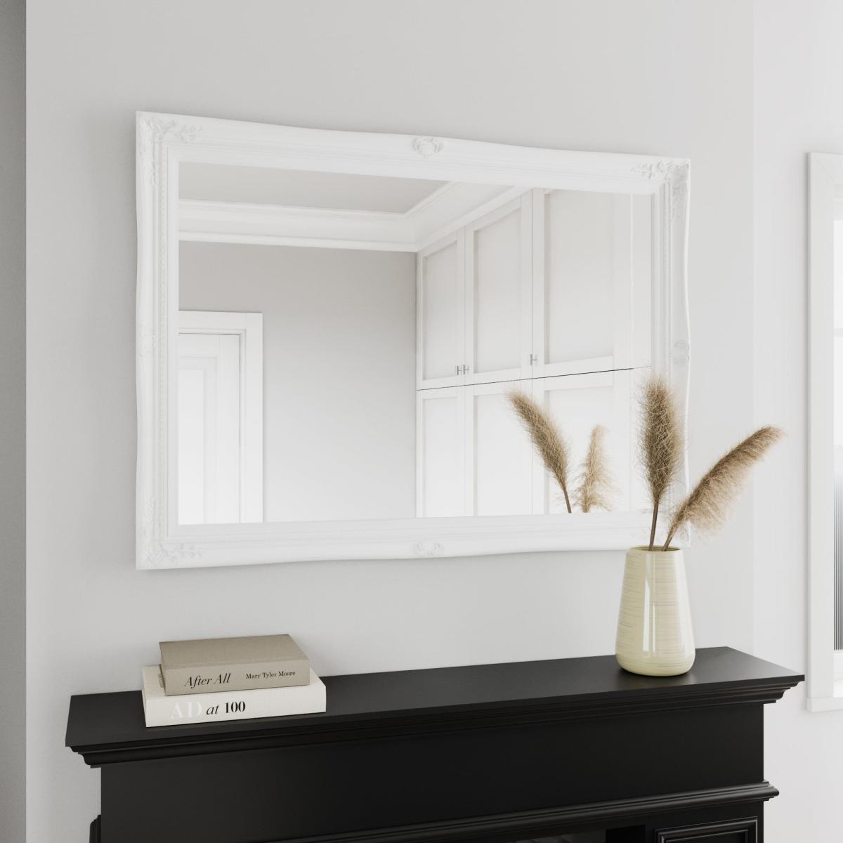 Swept Mirror 104x74cm White White – image 1