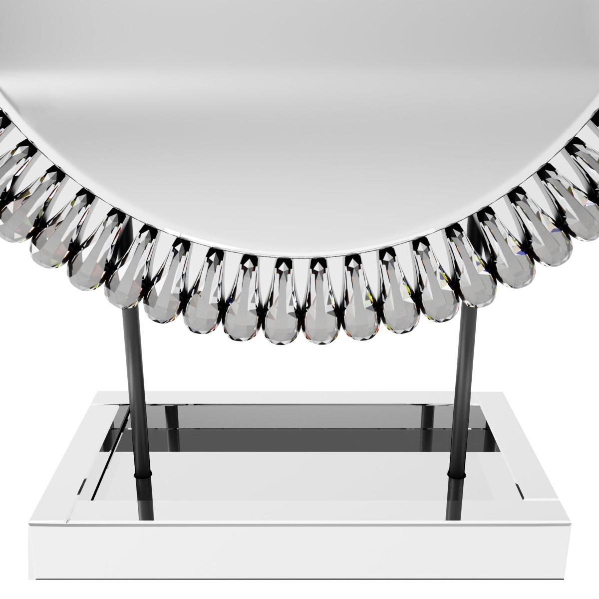 Glam Gem Edge Dressing Table Mirror Silver Effect – image 2