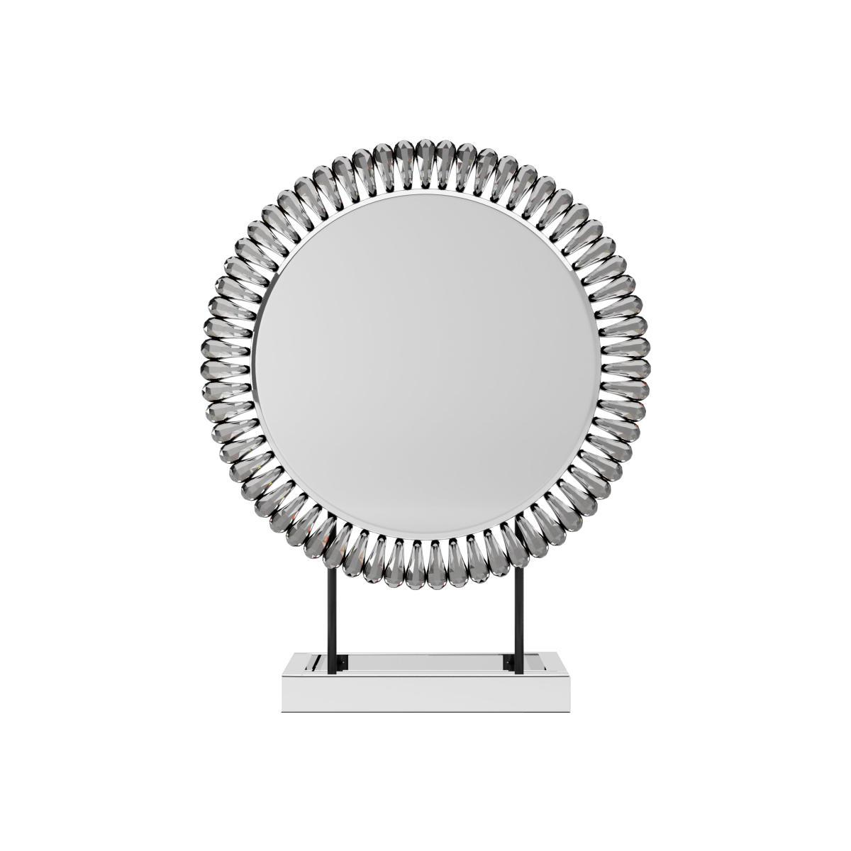 Glam Gem Edge Dressing Table Mirror Silver Effect – image 1