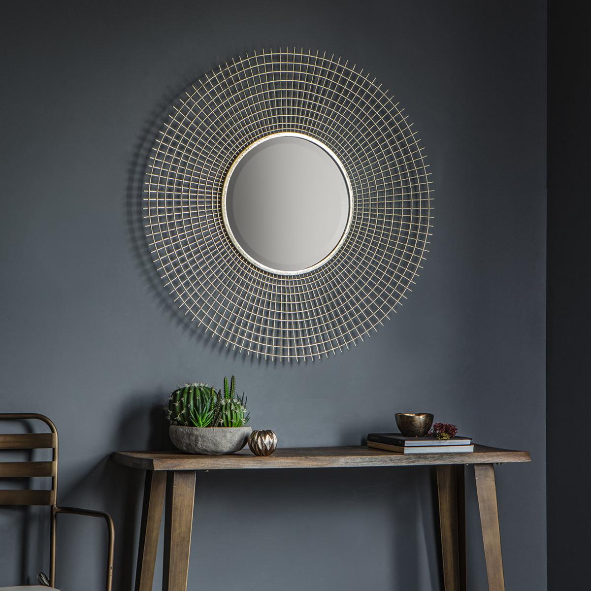 Trafford Wall Mirror 92x92cm Gold Effect – image 1