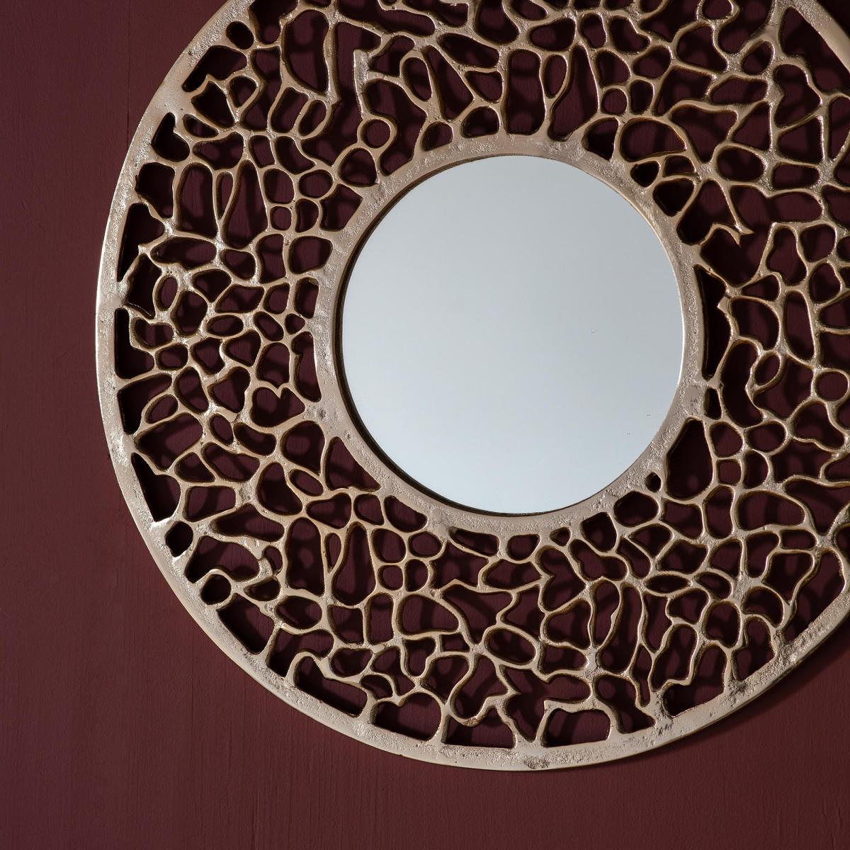 Vance Round Mirror 52cm Gold Effect – image 2
