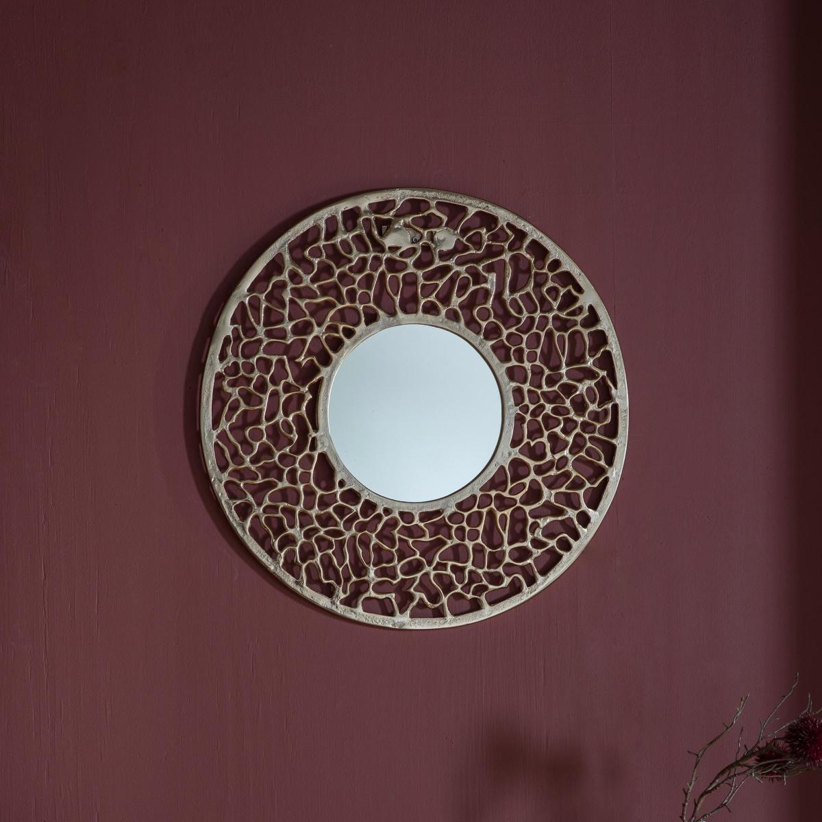 Vance Round Mirror 52cm Gold Effect – image 1