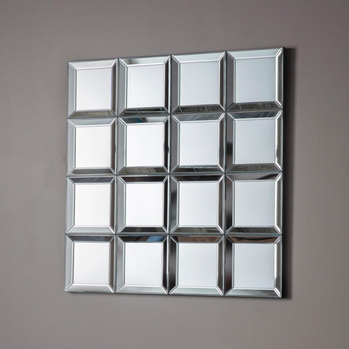 Grove Square Mirror 80cm Silver – image 2