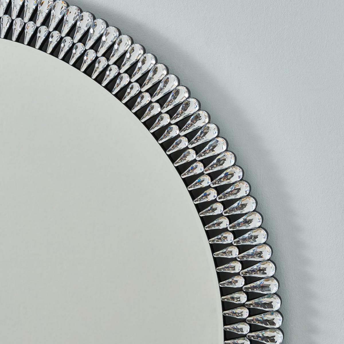 Glam Gem Edge Round Mirror 100cm Black – image 3