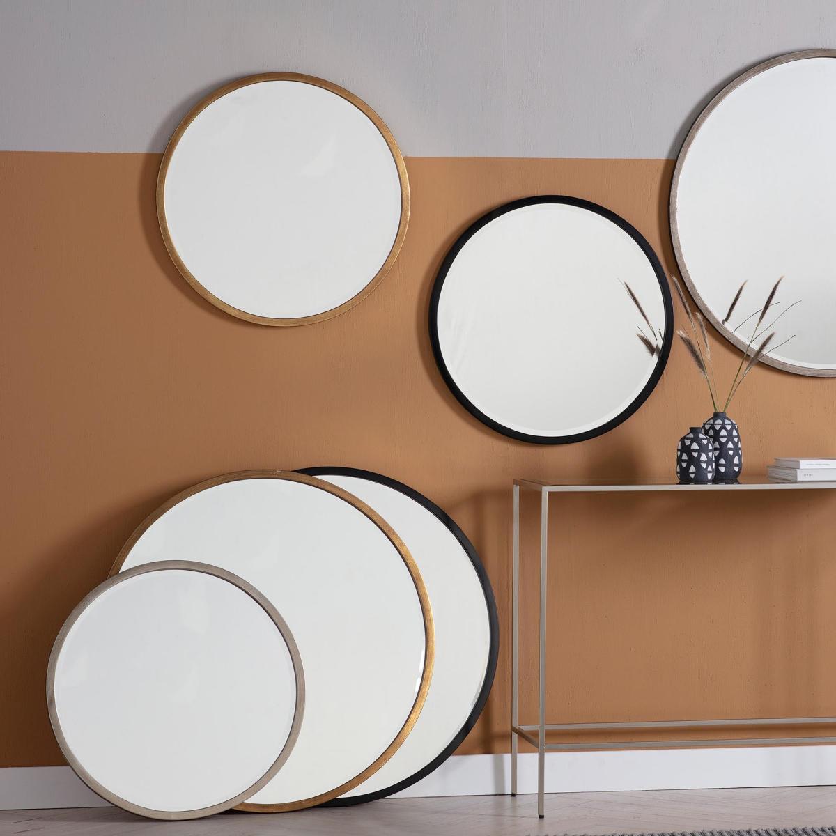 Henty Round Mirror Antique Gold Effect 60cm Gold Effect – image 2