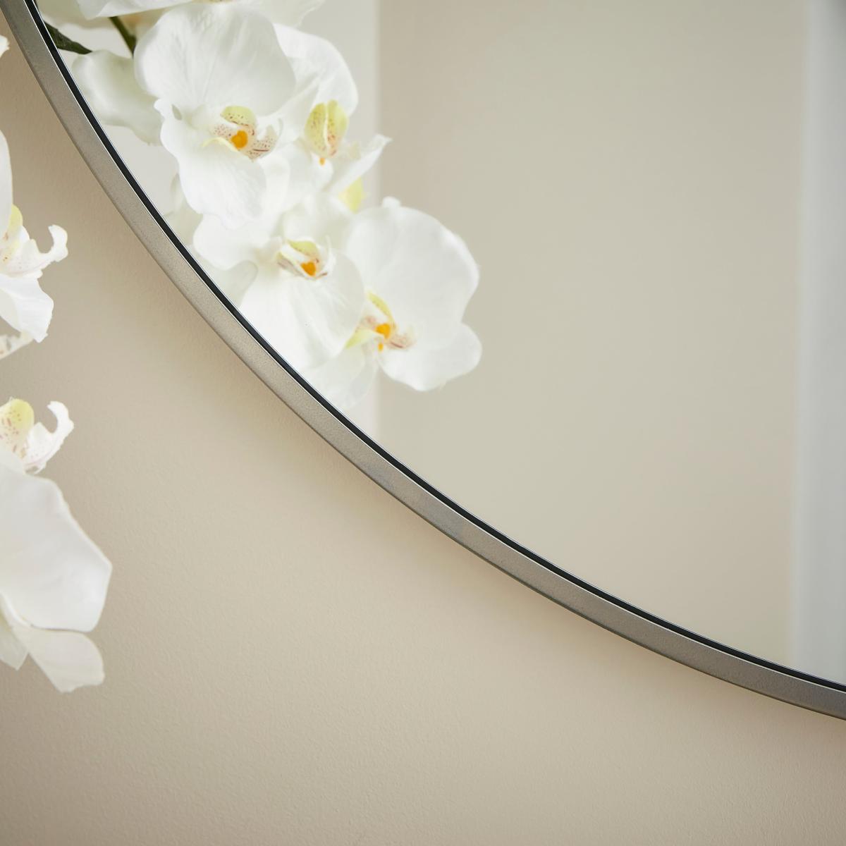 Metal Round Wall Mirror Silver – image 2