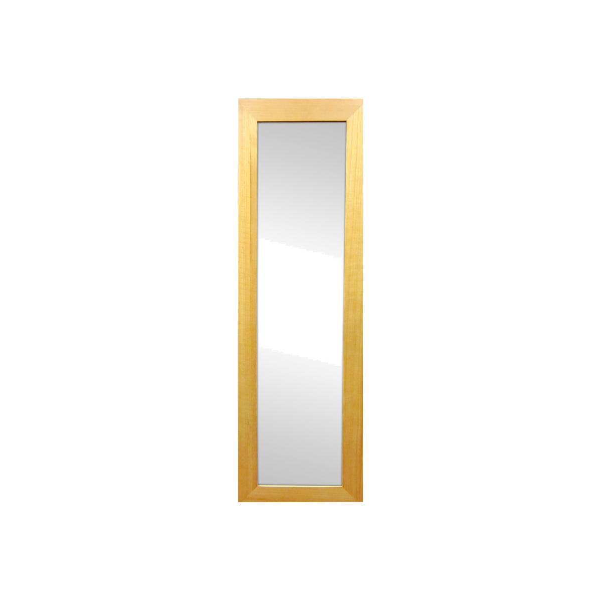 Wooden Wall Mirror Natural Natural Brown – image 1
