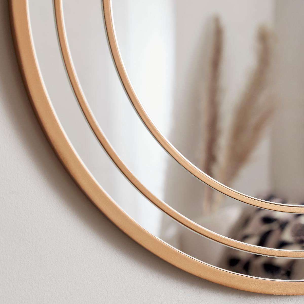 Double Frame Circular Mirror 65cm Gold Effect Gold Effect – image 2