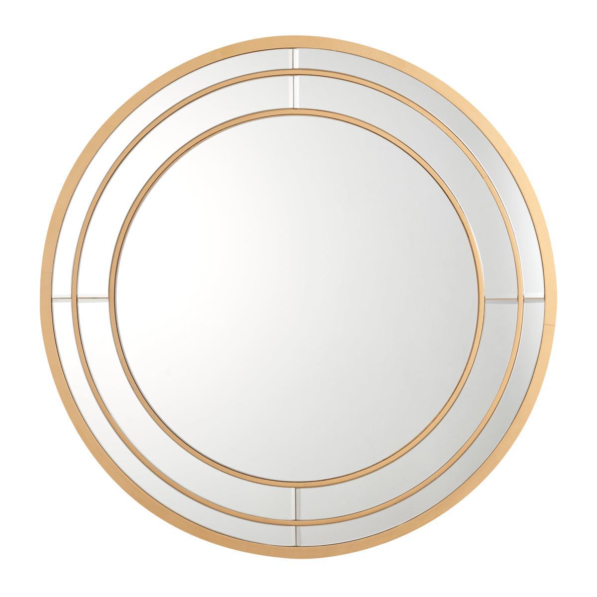 Double Frame Circular Mirror 65cm Gold Effect Gold Effect – image 3