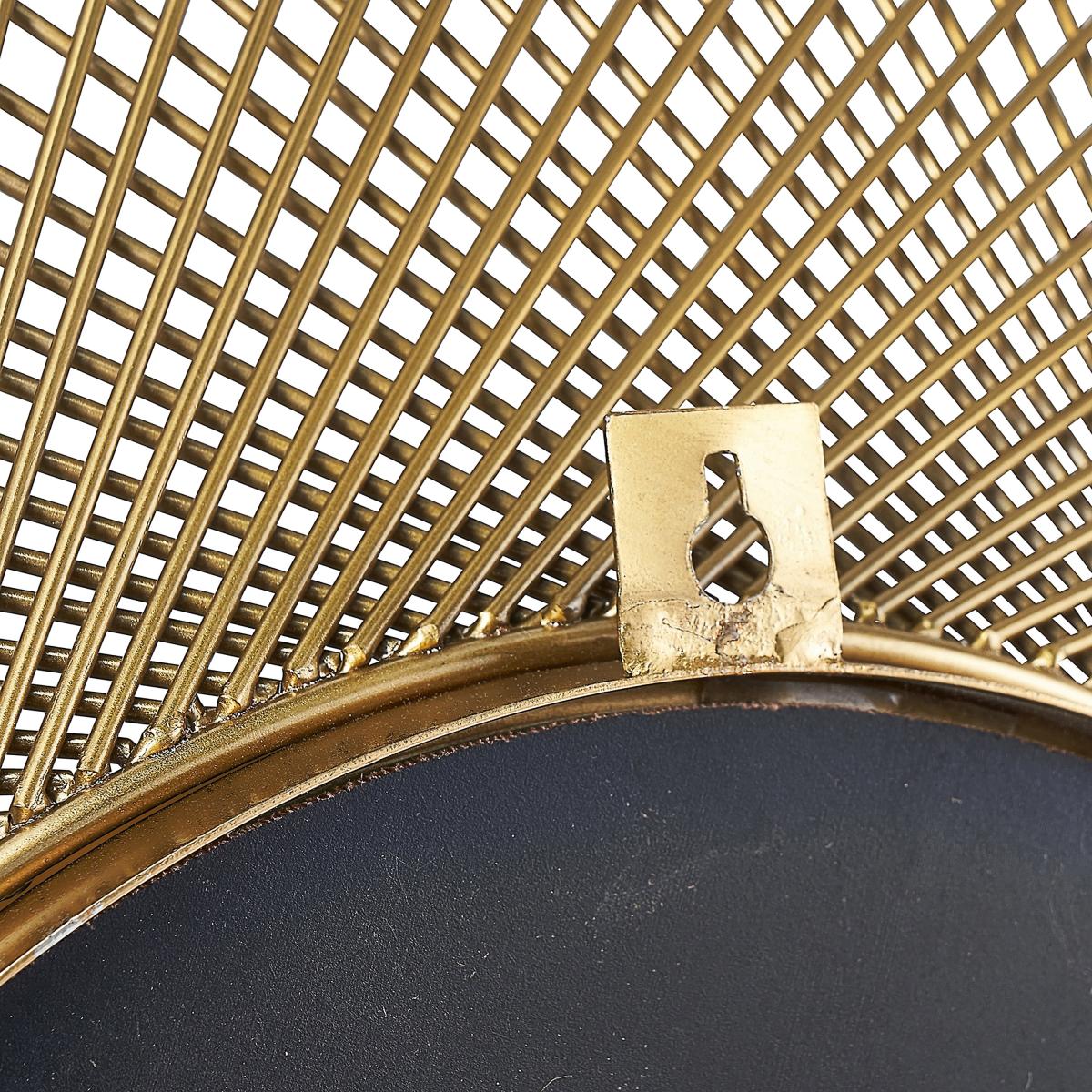 Metal Fretwork Round Wall Mirror, 83cm Gold Effect – image 4