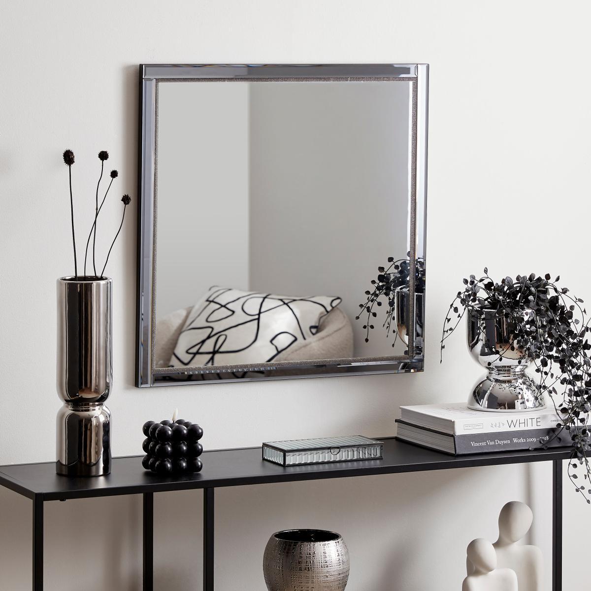 Diamante Smoked Wall Mirror 60cm Smoke (Grey) – image 1