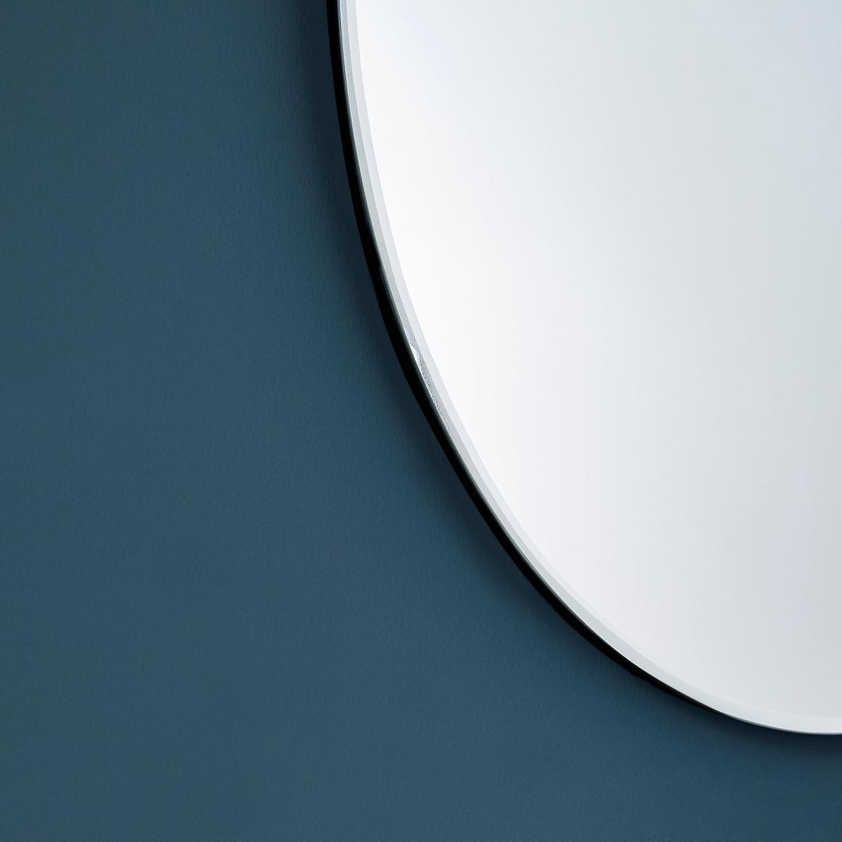 Oval Hanging Wall Mirror 40x30cm Silver Effect – image 2
