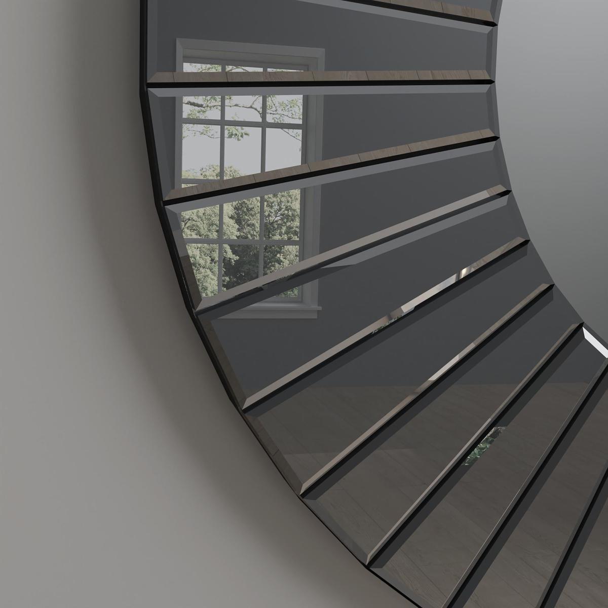 Smoked Round Mirror 65cm Grey – image 2