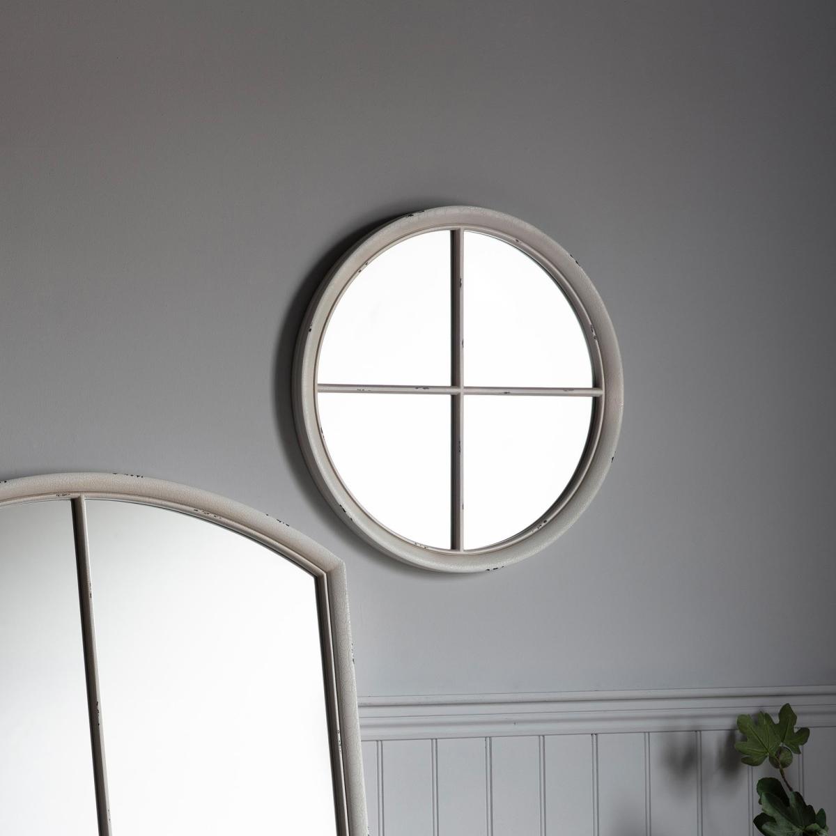 Holt Round Mirror 60cm White White – image 1