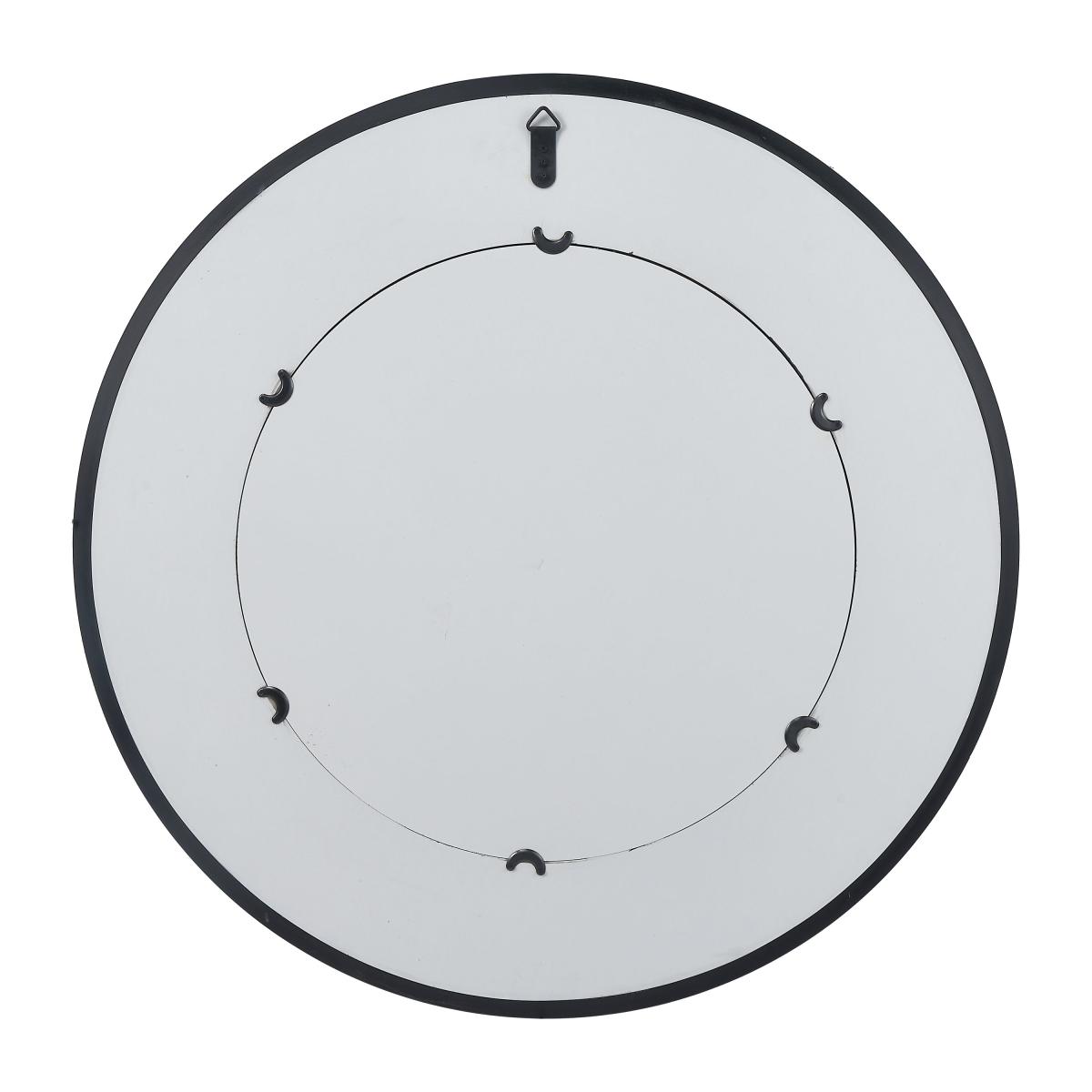Wood Veneer Round Wall Mirror, Brown 81cm Brown – image 4