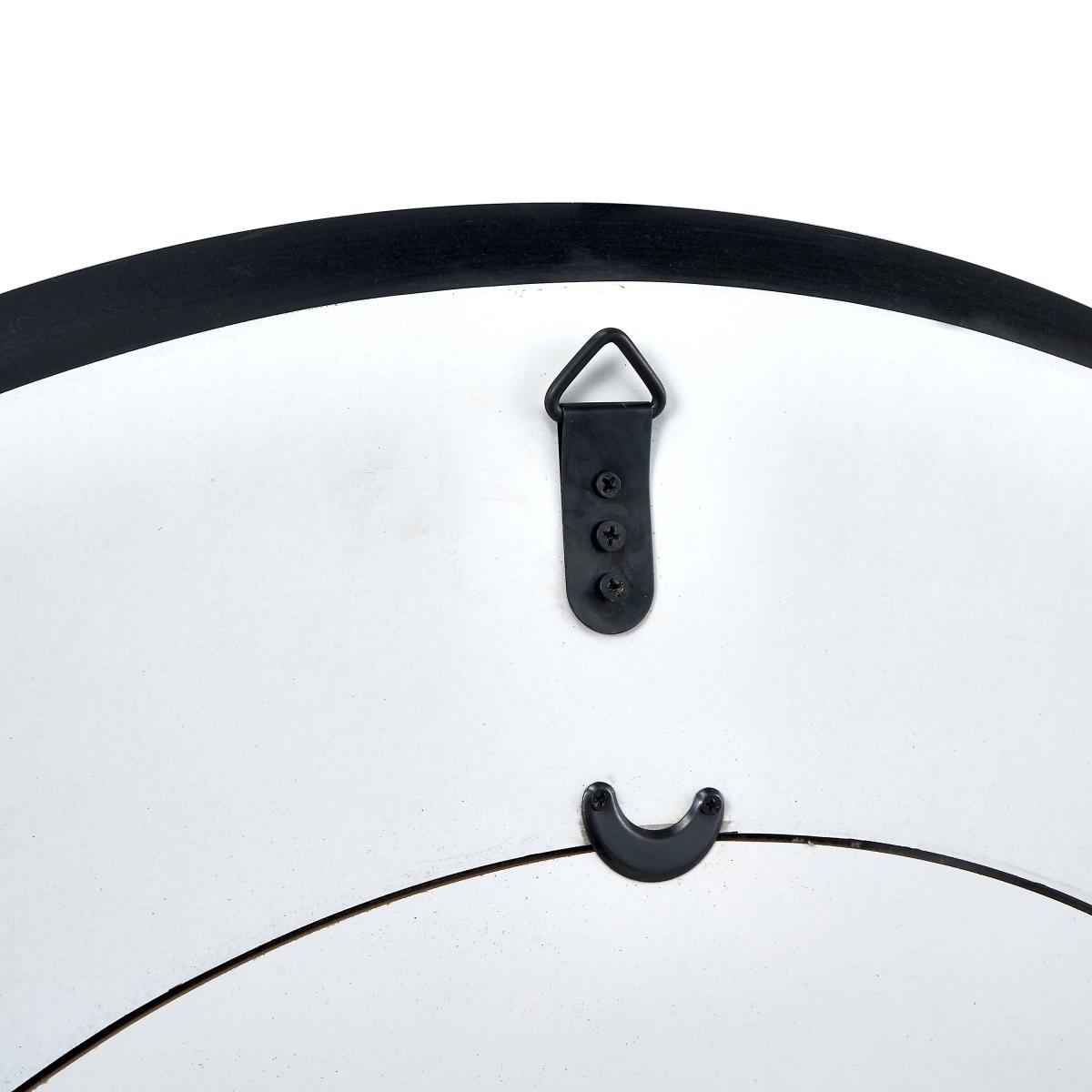 Wood Veneer Round Wall Mirror, Brown 81cm Brown – image 5