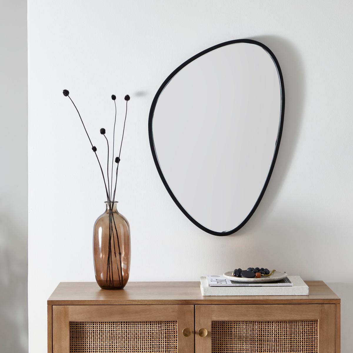 Pebble Mirror 50cm x 70cm Black – image 1