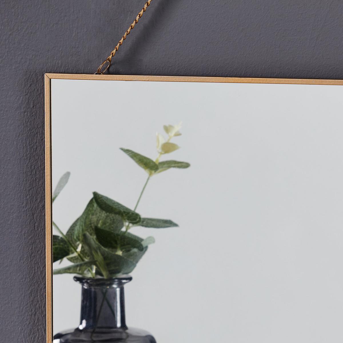 Square Hanging Chain Wall Mirror 27.5x37.5cm Gold Effect Gold Effect – image 3