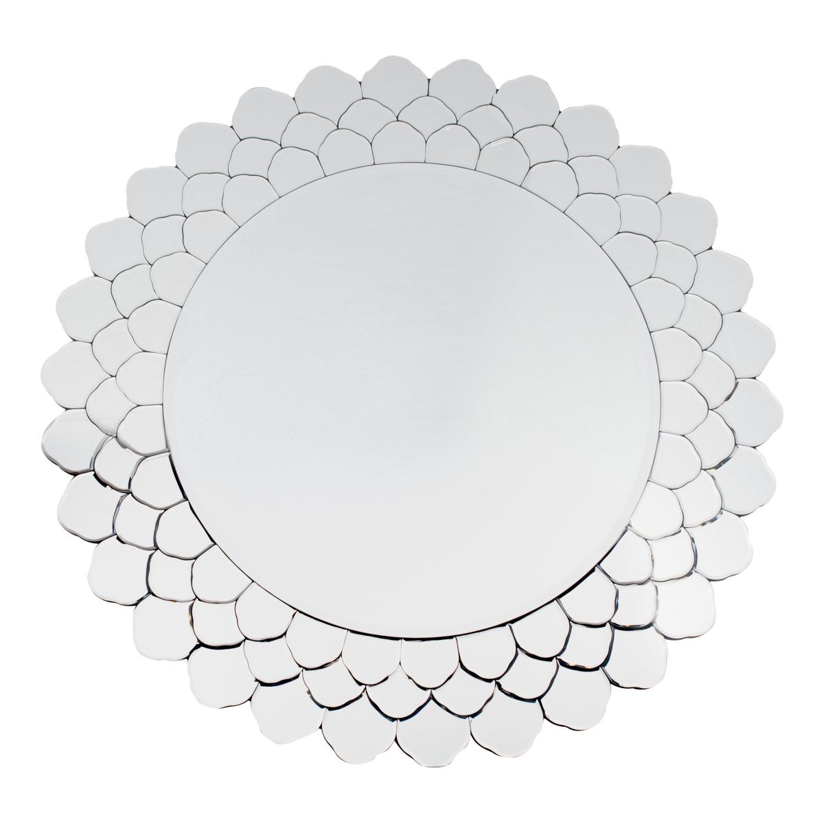 Clear Layered Glass Round Wall Mirror, 80cm Clear – image 2