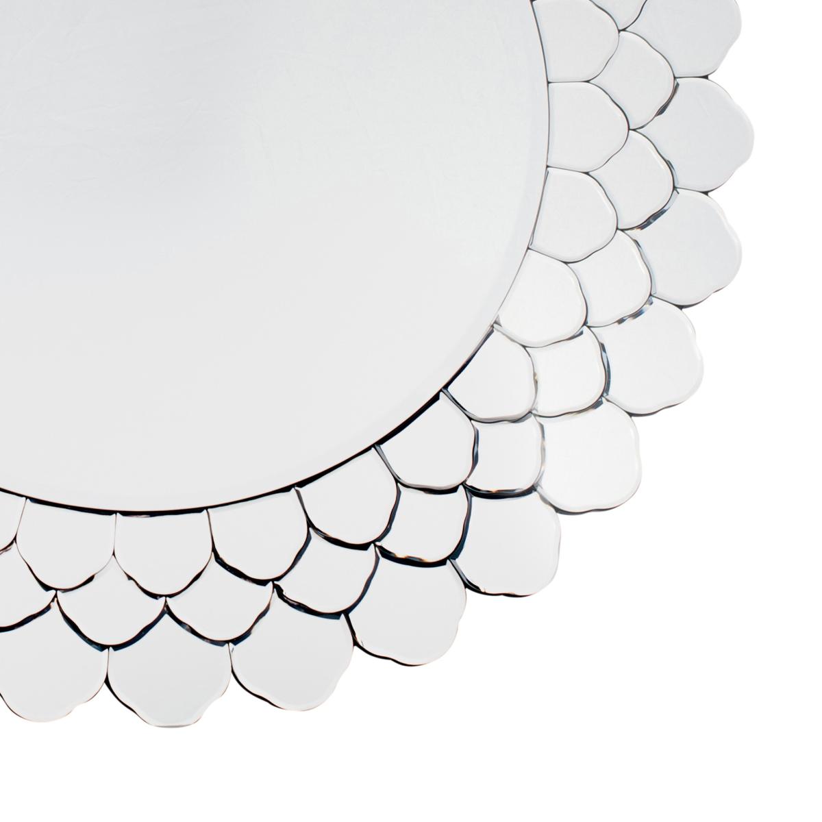 Clear Layered Glass Round Wall Mirror, 80cm Clear – image 3
