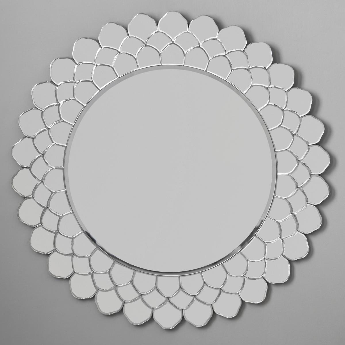 Clear Layered Glass Round Wall Mirror, 80cm Clear – image 5