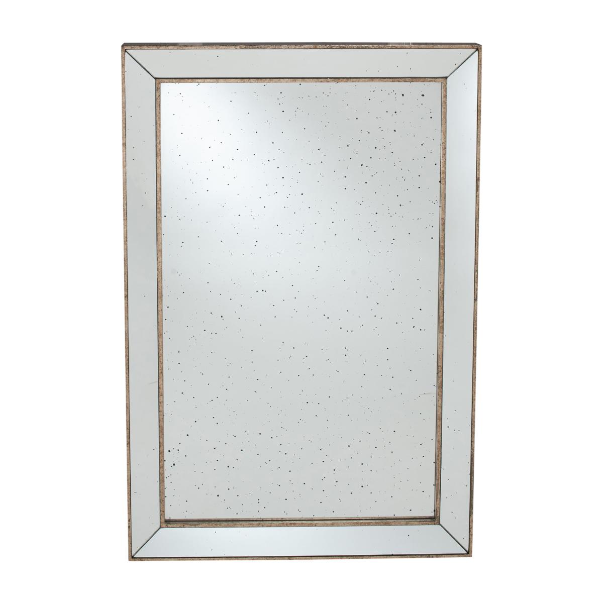 Rectangular Antique Gold Effect Metal & Foxed Glass Mirror, 60x90cm Gold Effect – image 2